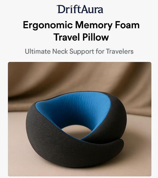 ✈️ DriftAura™ U-Shaped Memory Foam Travel Pillow